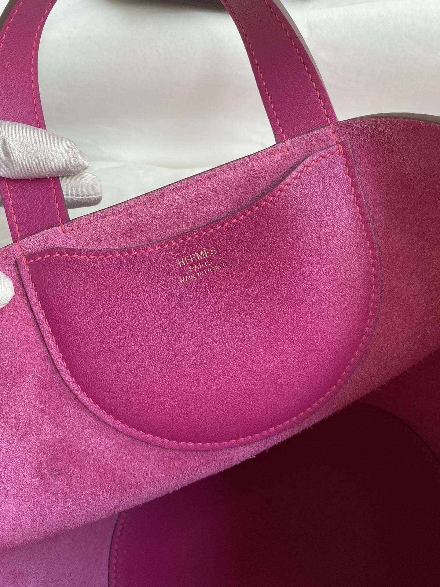 Hermes In The Loop 18 Bag In Rose Purple Clemence Leather